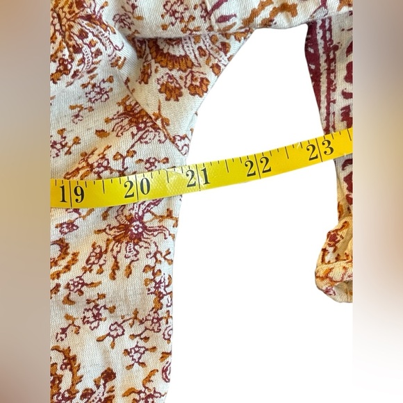 Lucky Brand Boho Floral Flowy Blouse Medium Bohemian Hippie Southwestern Tassels - Picture 8 of 10